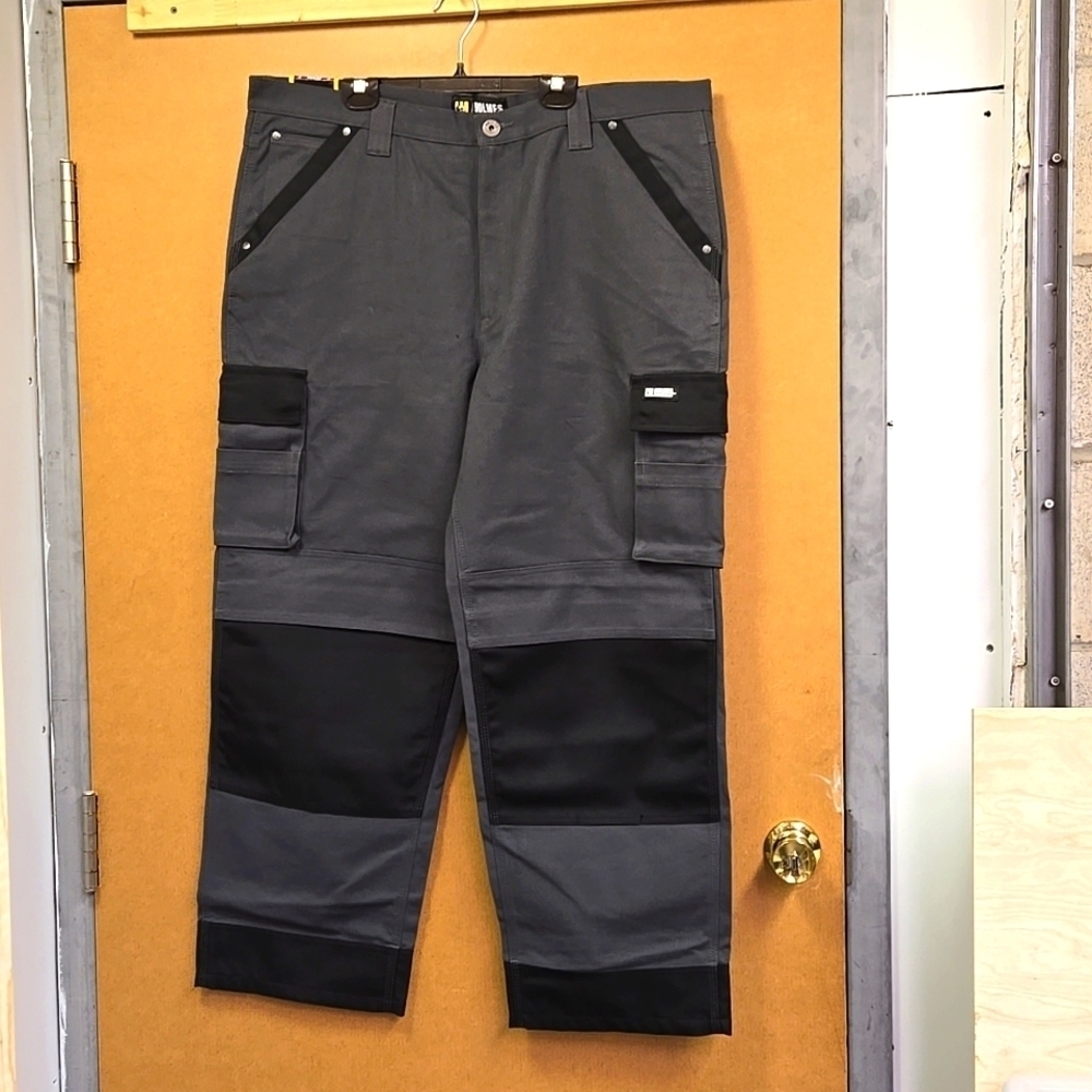 Holmes Workwear Size 40 Grey Black Canvas Cargo Work Pants